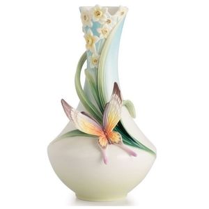 *Brand New in Box* Franz Collection "Papillon" Butterfly Design Sculptured Vase